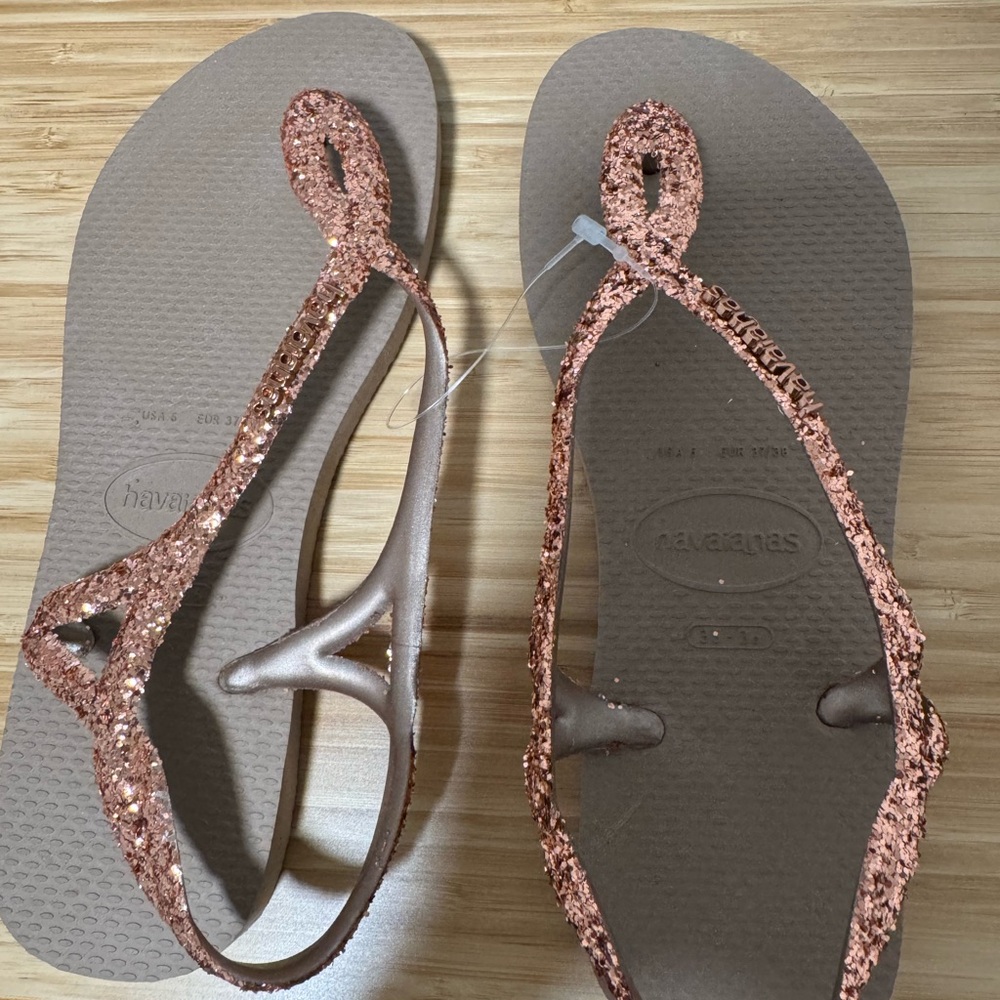 NEW Sparkly Rose Gold Sandals